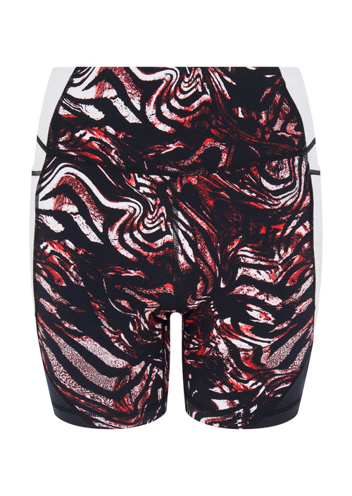 Prowess Print Block Shorts - Red Shadow